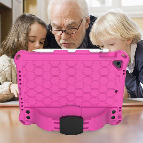 Kids Case For iPad 7th Gen (10.2 2019) EVA Foam Rugged Shoulder Strap Back Cover