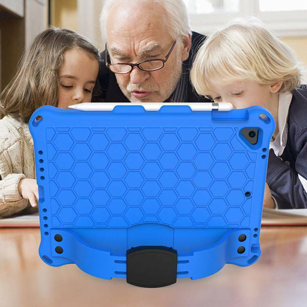 Kids Case For iPad 7th Gen (10.2 2019) EVA Foam Rugged Shoulder Strap Back Cover