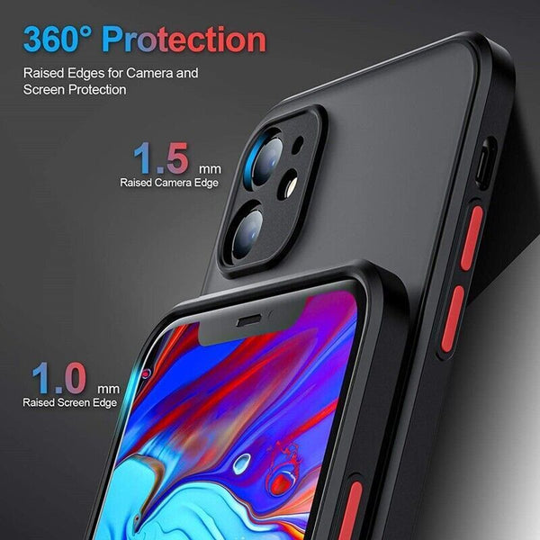 Shockproof Armor Matte Case For iPhone 14 Pro Max Bumper Clear Hard PC Cover