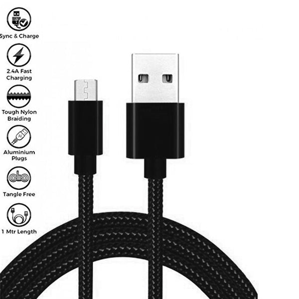 Strong Braided Nylon Fast USB C 2.0 Type C Data Sync Charger Charging Cable 1M