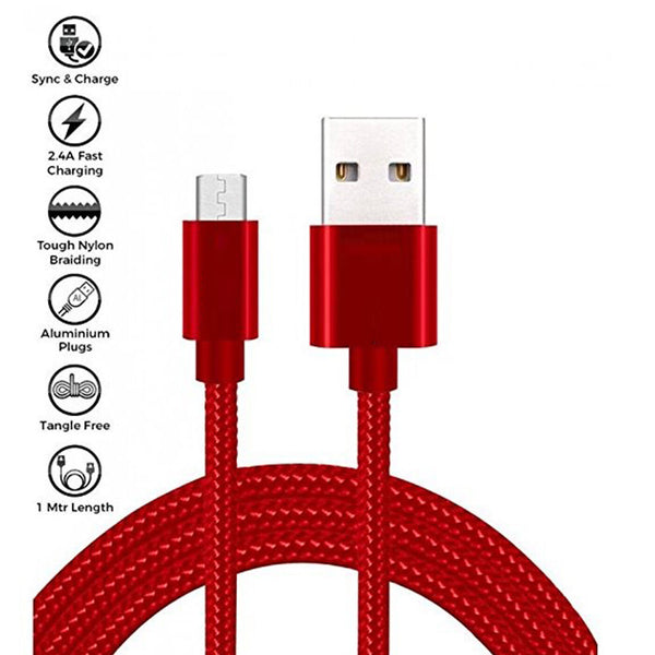 Strong Braided Nylon Fast USB C 2.0 Type C Data Sync Charger Charging Cable 1M