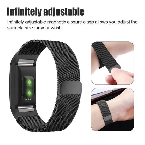 Wristwatch Strap For Fitbit Charge 3 4 Strap Stainless Metal Milanese Band