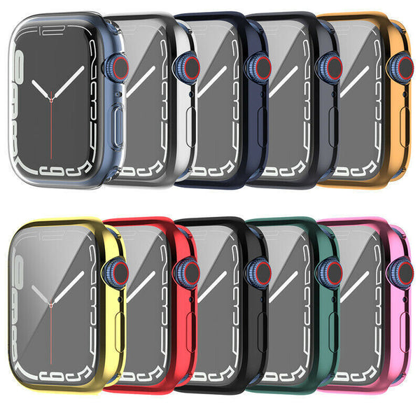 Case For Apple Watch 7 8 9 41mm 45mm TPU Soft Silicone Screen Protector Cover