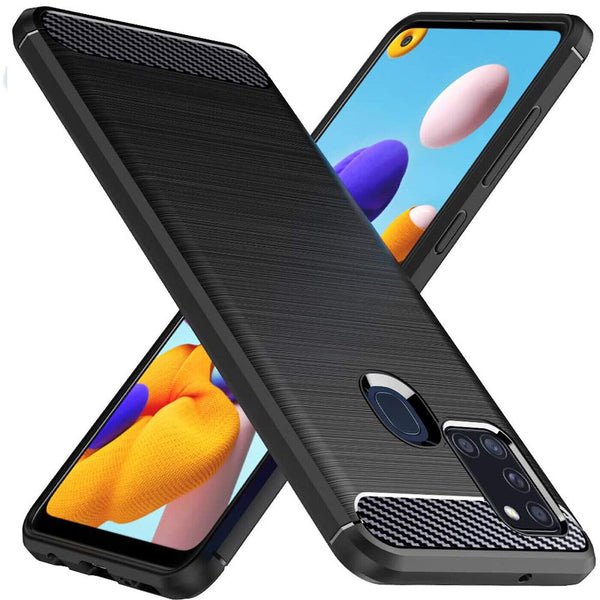 Case For Huawei P40 P30 P Smart Shockproof Carbon TPU Fiber Thin Silicone Cover