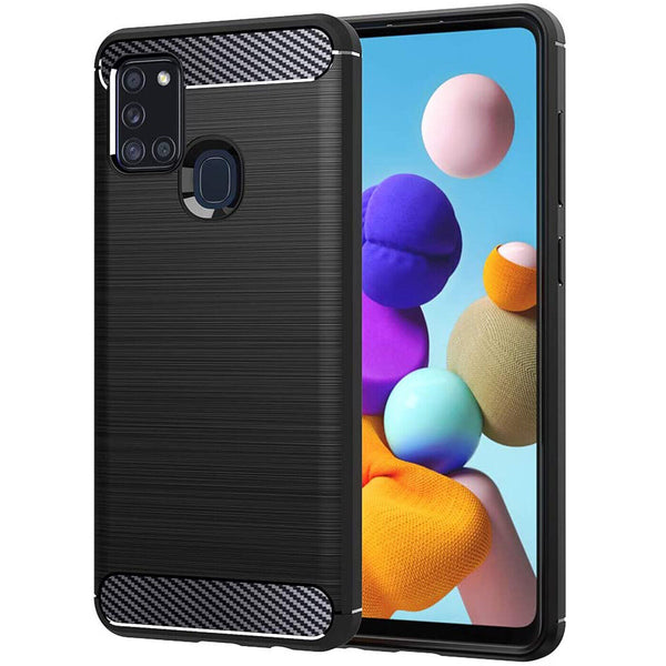 Case For Huawei P40 P30 P Smart Shockproof Carbon TPU Fiber Thin Silicone Cover