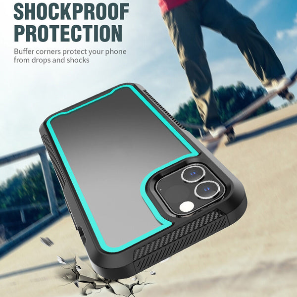 For iPhone 12 Case Shockproof Hybrid PC Hard Clear Back Tough Bumper Cover UK