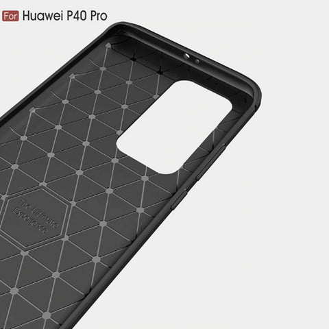 Shockproof Case For Huawei P40 Lite Pro Carbon TPU Fiber Thin Silicone Cover UK