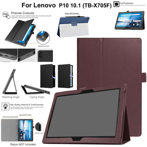 For Lenovo Tab M10 TB-X605F X505F Case Leather Magnetic Stand Book Smart Cover