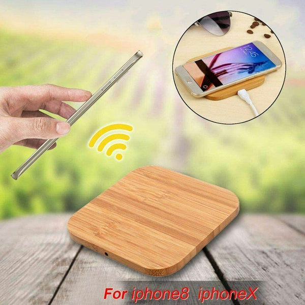 Fast Wireless Charging For iPhone 15 Plus Pro Max Wooden Charger Dock Pad Mat-UK