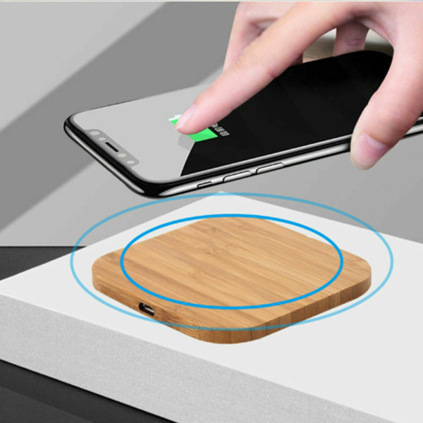 Fast Wireless Charging For iPhone 15 Plus Pro Max Wooden Charger Dock Pad Mat-UK