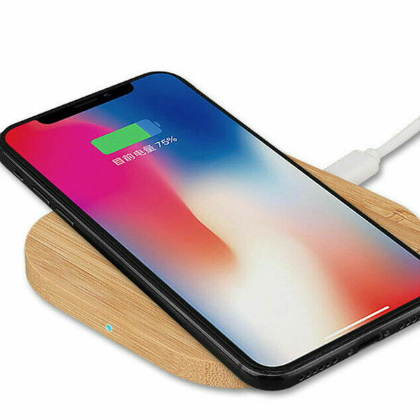 Fast Wireless Charging For iPhone 15 Plus Pro Max Wooden Charger Dock Pad Mat-UK