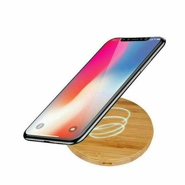 Fast Wireless Charging For iPhone 15 Plus Pro Max Wooden Charger Dock Pad Mat-UK