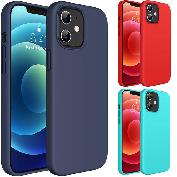 For iPhone 12 Pro Max Case Shockproof Silicone TPU Soft Liquid Matte Back Cover