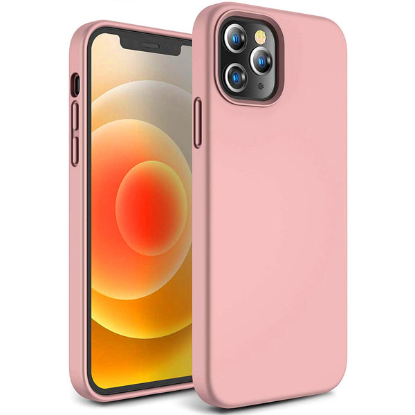 For iPhone 12 Pro Max Case Shockproof Silicone TPU Soft Liquid Matte Back Cover