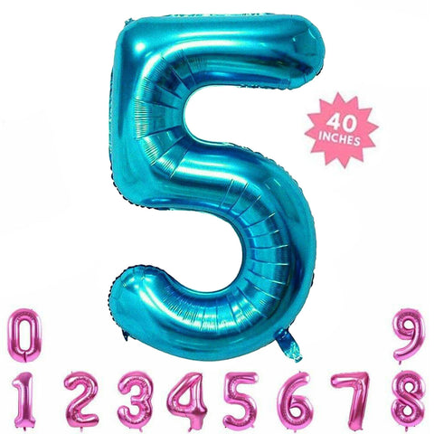 40" Foil Number Self Inflating Balloons Giant Birthday Age Party Wedding Balloon