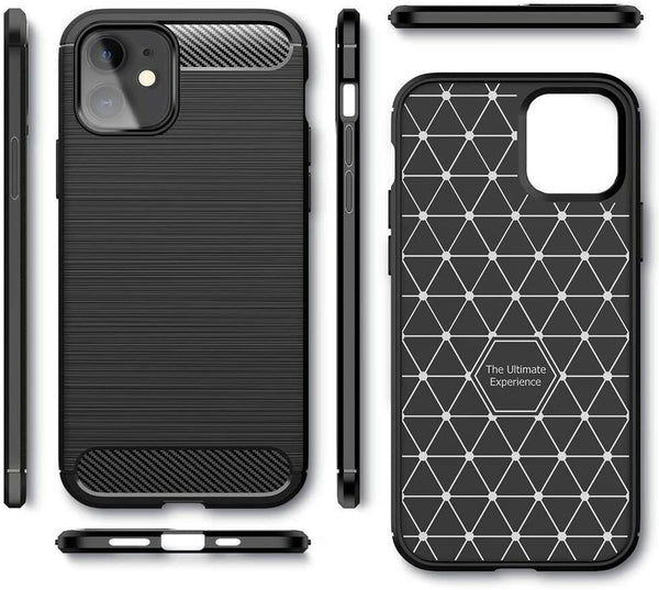 For iPhone 14 Pro Max Plus Case Carbon Fiber Shockproof Soft Silicone Cover