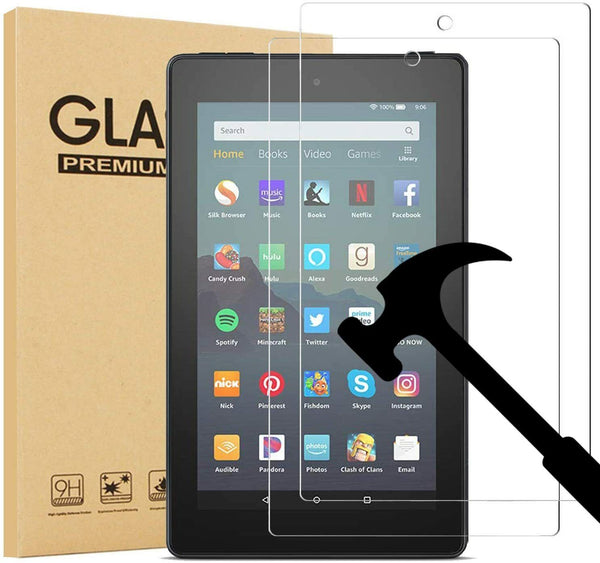 Tempered Glass Screen Protector For Amazon Fire 7 HD 10 8 2022 2023 Alexa Cover