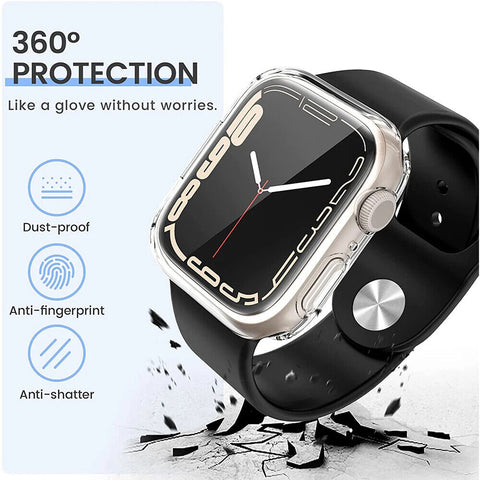 Case for Apple Watch 7 8 Series Soft TPU Clear Silicon Screen Protector Cover