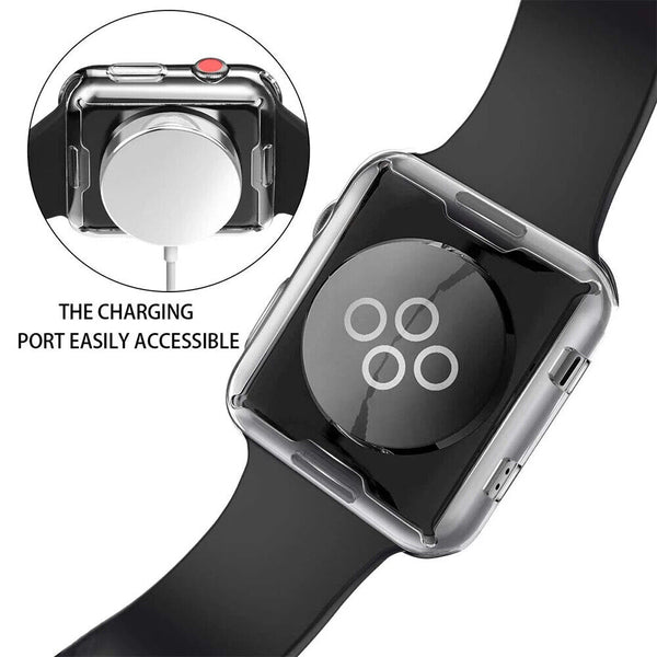 Case for Apple Watch 7 8 Series Soft TPU Clear Silicon Screen Protector Cover