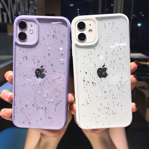 Case For Apple iPhone 12 Star Glitter Bling Shockproof Silicon Phone Cover UK