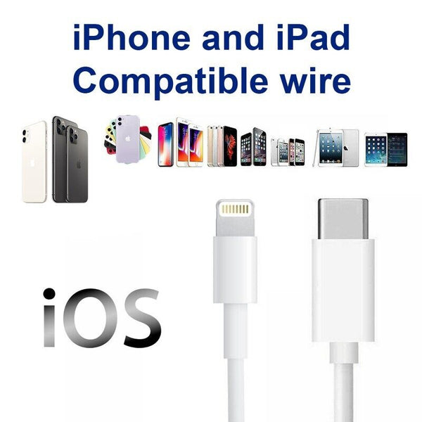 Fast 1 Meter Apple iPhone iPad Macbook USB-C Type C to 8 Pin Charging Cable UK