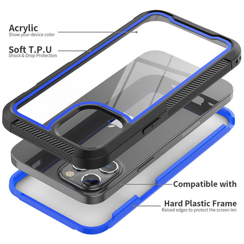 For iPhone 12 Pro Case Shockproof Hybrid PC Hard Clear Back Tough Bumper Cover