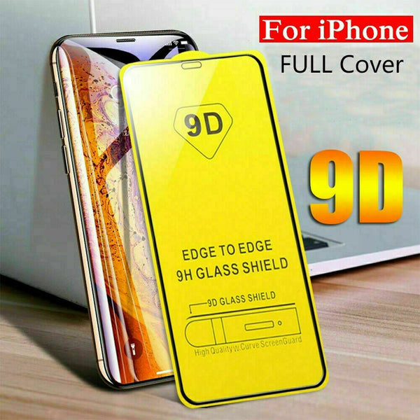 9D Curved Full Cover Tempered Glass Screen Protector For iPhone XR - Black UK