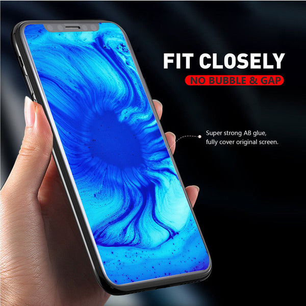 9D Curved Full Cover Tempered Glass Screen Protector For iPhone XR - Black UK