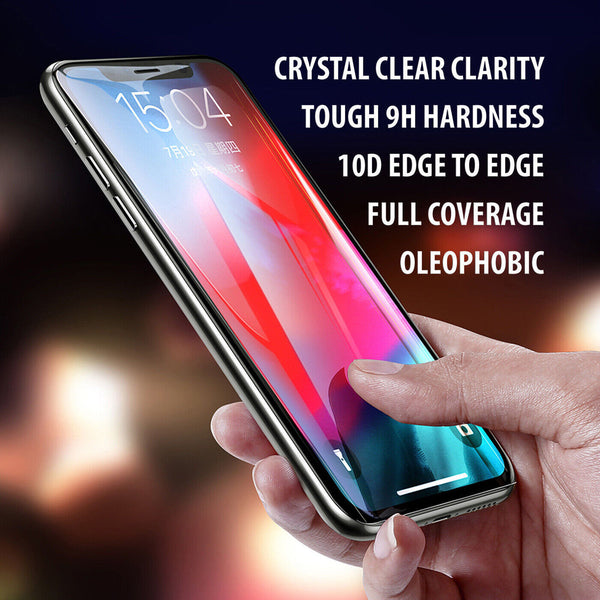 9D Curved Full Cover Tempered Glass Screen Protector For iPhone XR - Black UK