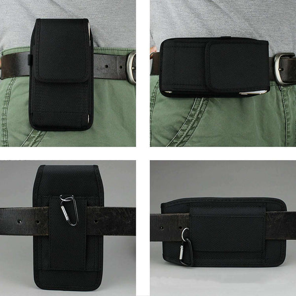 For OPPO A12 A73 A93 A94 Universal Nylon Belt Loop Holster Hook Case Cover Pouch