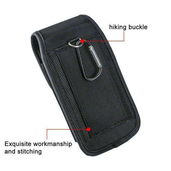 For OPPO A12 A73 A93 A94 Universal Nylon Belt Loop Holster Hook Case Cover Pouch