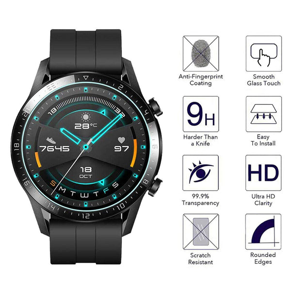 2X Gorilla Glass Screen Protector For Huawei Watch GT, GT2, GT2 E GT2 Pro Cover