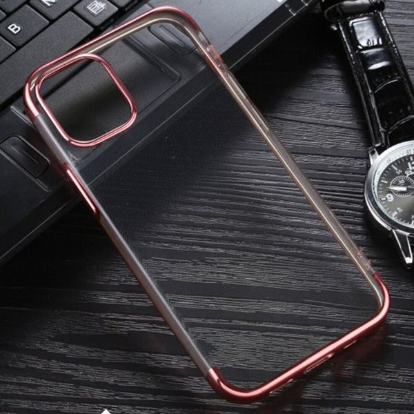 For iPhone 12 Case Shockproof Silicone TPU Soft Plating Bumper Back Phone Cover