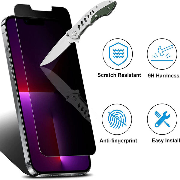 Privacy Anti-Spy Tempered Glass For iPhone 14 Plus Pro Max Screen Protector UK