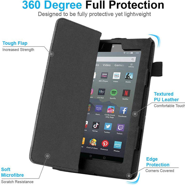 Leather Magnetic Stand Book Smart Cover For Amazon Fire HD 8 2020 10th GEN Case