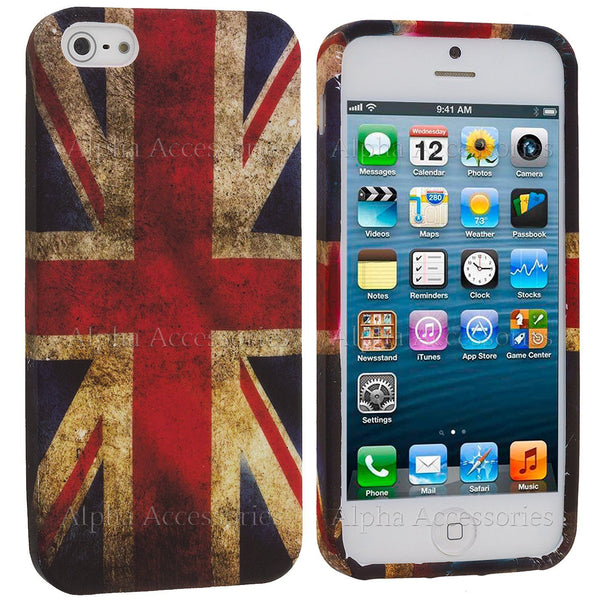 Silicone Gel Case TPU Rubber Back Printed UK Union Flag Cover For iPhone, Galaxy