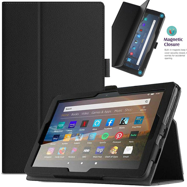 Leather Smart Stand Case Cover For Amazon Fire HD 10 2021 Fire HD 10 Plus ALEXA