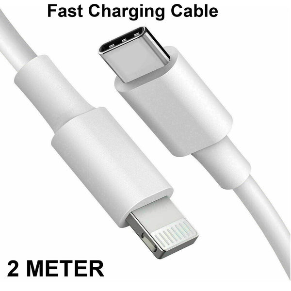 USB-C Type to 8 Pin Fast Charging Cable iPhone iPad Macbook 8 7 X XR 11 12 2M