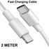 USB-C Type to 8 Pin Fast Charging Cable iPhone iPad Macbook 8 7 X XR 11 12 2M