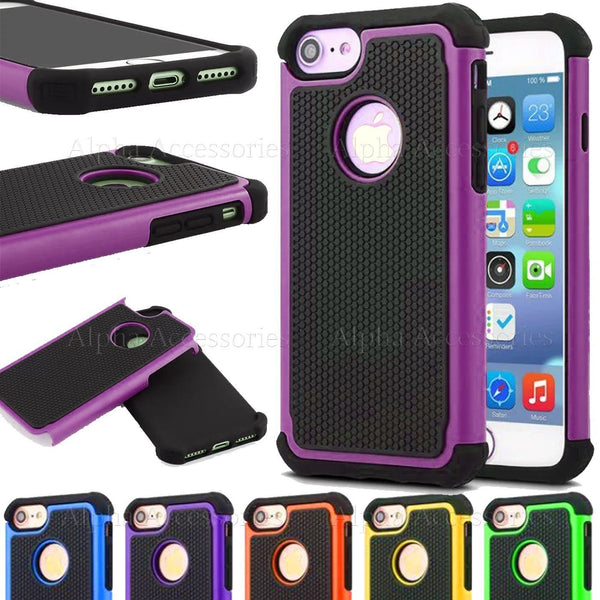 For iPhone 8 8 Plus Defender Rugged Shock Proof Builders Hard Silicon Case Cover