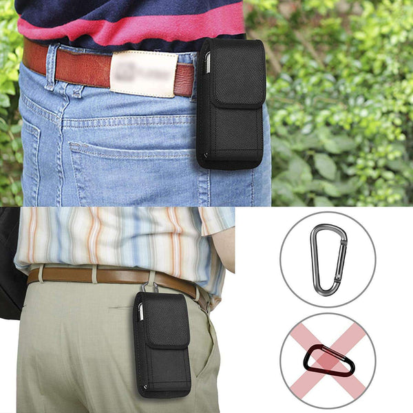 For iPhone 15 Pro Max Universal Nylon Belt Loop Holster Hook Case Cover Pouch-UK