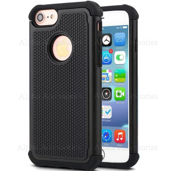 For iPhone 8 8 Plus Defender Rugged Shock Proof Builders Hard Silicon Case Cover