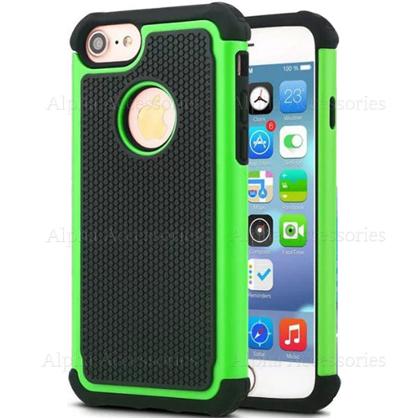 For iPhone 8 8 Plus Defender Rugged Shock Proof Builders Hard Silicon Case Cover