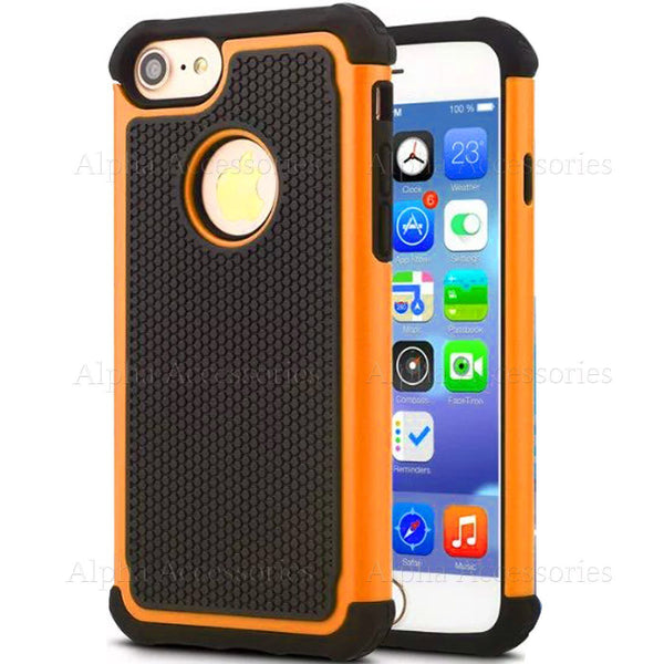 For iPhone 8 8 Plus Defender Rugged Shock Proof Builders Hard Silicon Case Cover