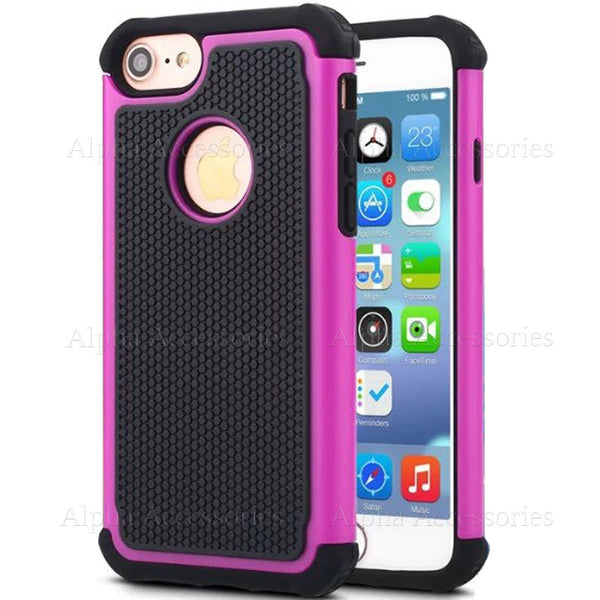 For iPhone 8 8 Plus Defender Rugged Shock Proof Builders Hard Silicon Case Cover