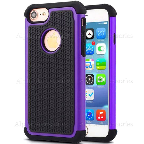 For iPhone 8 8 Plus Defender Rugged Shock Proof Builders Hard Silicon Case Cover