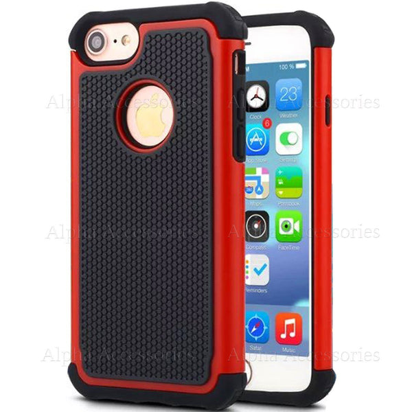 For iPhone 8 8 Plus Defender Rugged Shock Proof Builders Hard Silicon Case Cover