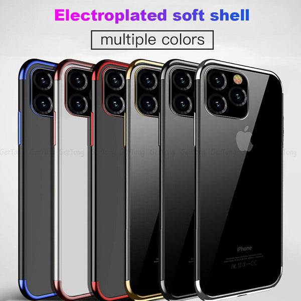 For iPhone 12 Pro Case Shockproof Silicone TPU Soft Plating Bumper Cover UK