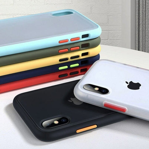 Silicone Case For iPhone 11 8 7 XS X XR SE 2020 Genuine Color Button Matte Cover