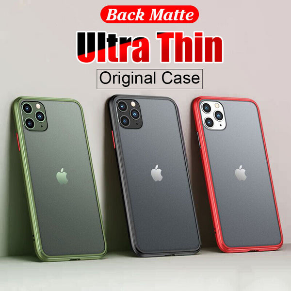 Silicone Case For iPhone 11 8 7 XS X XR SE 2020 Genuine Color Button Matte Cover